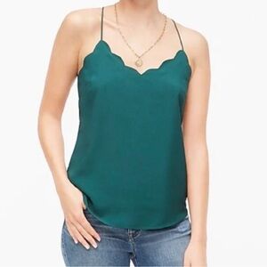 J. Crew scalloped Cami Green Size 2